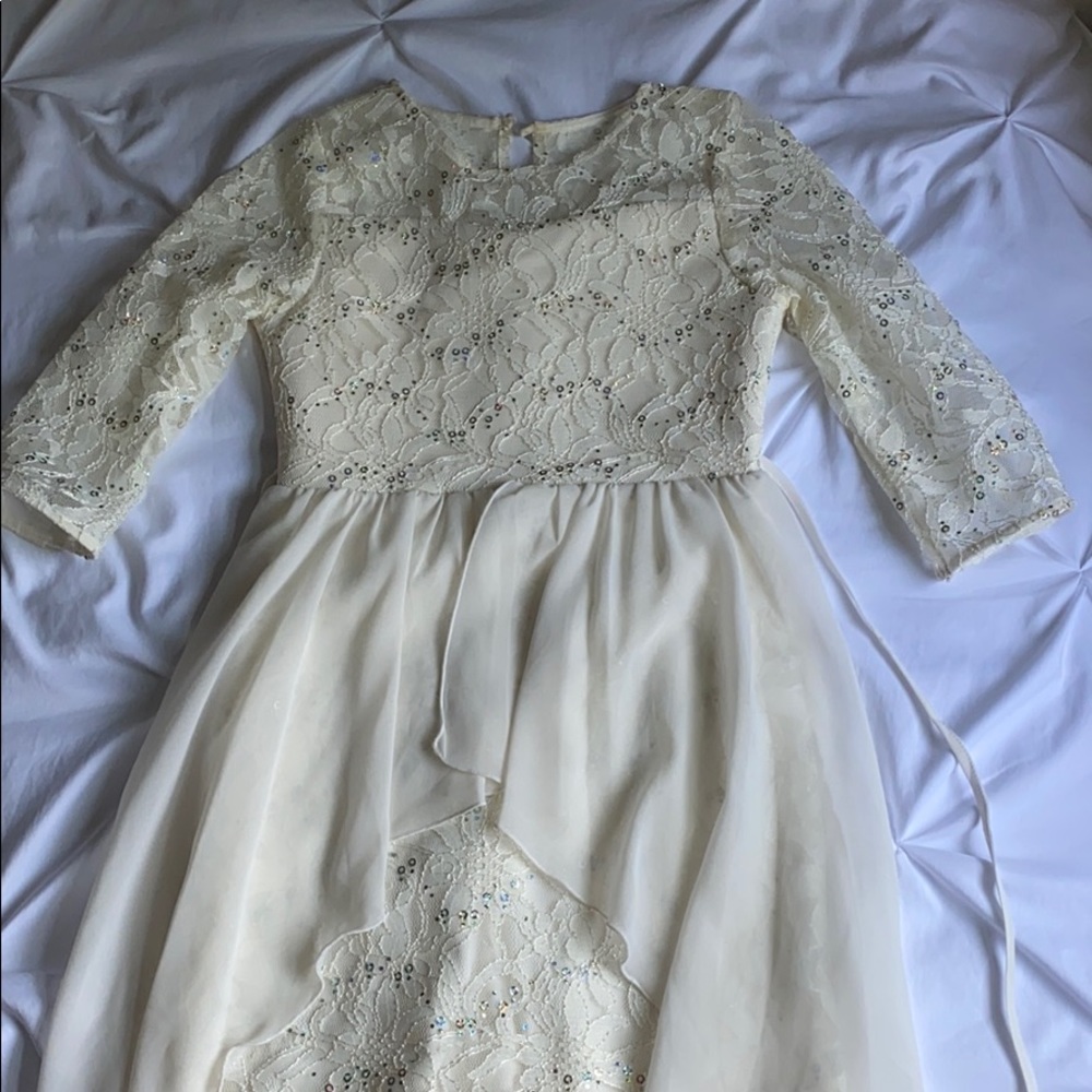 White sequenced dress